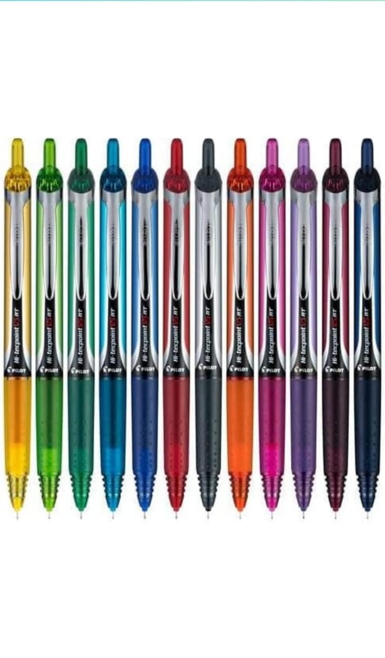 Pilot Hi-Tecpoint V5 RT Multicolour Set - Set of 12 Colours - 0.5mm Tip - Pure Liquid Ink