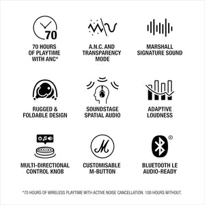 Marshall Monitor III Active Noise Canceling Over Ear Bluetooth Headphones