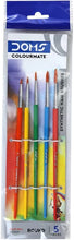 Load image into Gallery viewer, DOMS Colourmate Synthetic Paint Brush Set (Round, Pack of 5 x 8 Set)
