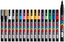 Load image into Gallery viewer, Uni-ball Posca 3M 0.9-1.3mm Bullet Shaped Markers (16 Colors, 16 Pcs), Multicolor
