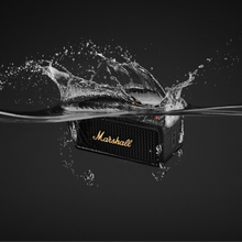 Load image into Gallery viewer, Marshall Emberton III Compact Portable Bluetooth Speaker with 32+ Hours of Playtime, (360° Sound), Dust &amp; Waterproof (IP67) – Black &amp; Brass.
