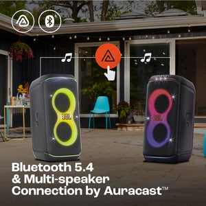 JBL Partybox 120 Wireless Bluetooth 160W Party Speaker, AI Sound Boost, Futuristic Light Show, Upto 12Hrs Playtime,Multispeaker Connection by Auracast, Guitar & Mic Input, Splashproof (Black)