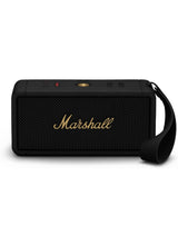 Load image into Gallery viewer, Marshall Middleton Portable Bluetooth Speaker with 20+ Hours of Portable Playtime, 360° Sound, Dust &amp; Waterproof (IP67) - Black &amp; Brass.
