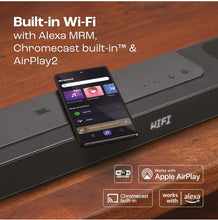 Load image into Gallery viewer, JBL Bar 800 Pro, 7.1 (5.1.2) Channel Truly Wireless Soundbar with True Dolby Atmos® 3D Surround Sound, 10” Down-Firing Wireless Subwoofer, PureVoice, HDMI eARC, Bluetooth, Wi-Fi &amp; Optical Input (720W)
