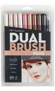 Tombow Dual Brush Pen Set, 10-Pack, Portrait Colors (56170)