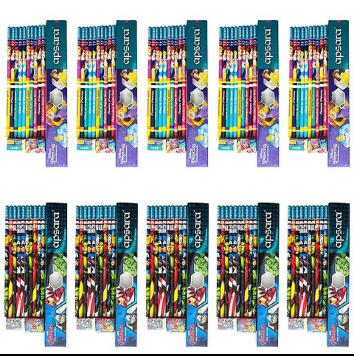 Apsara 50 Disney Princess Extra Dark Pencil with 50 Avengers Extra Dark Pencil