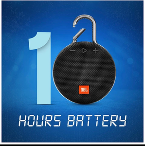 JBL Clip 3 Ultra-Portable Wireless Bluetooth Speaker with Mic (Black)