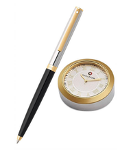 Load image into Gallery viewer, SHEAFFER Ballpoint Pen with Gold Chrome Table Clock
