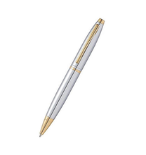 Load image into Gallery viewer, Cross At0112-15 Calais Ballpoint Pen – Chrome With Gold Trims
