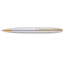 Load image into Gallery viewer, Cross At0112-15 Calais Ballpoint Pen – Chrome With Gold Trims
