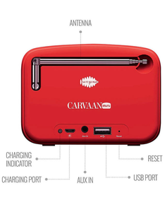 Saregama Carvaan Mini 2.0- Music Player with Bluetooth/FM/AM/AUX (Sunset Red)