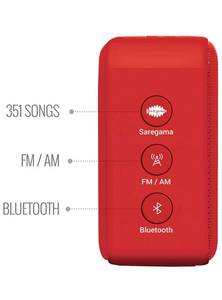 Saregama Carvaan Mini 2.0- Music Player with Bluetooth/FM/AM/AUX (Sunset Red)