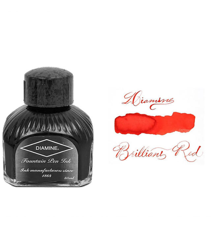 DIAMINE INK BOTTLE-BRILLIANT RED, 30ML