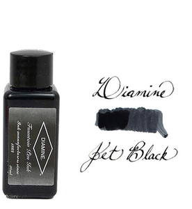 DIAMINE FOUNTAIN PEN BOTTLED INK,JET BLACK 30 ML