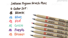 Load image into Gallery viewer, Sakura Pigma Brush Pen Multicolour (pack of 6)
