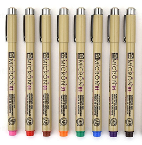 Sakura Pigma Micron Pen 01Multicolour  water - based Pigment  marker for lllustration (pack of 8)