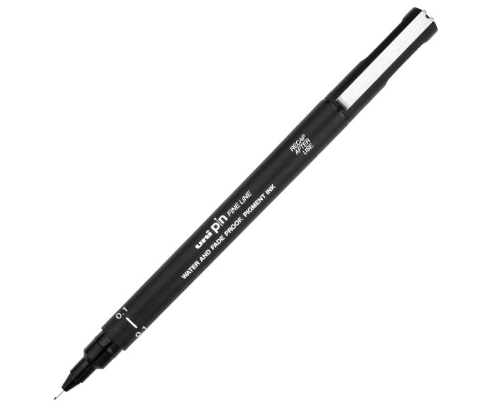Uni Pin Fine Liner Pen Black (Waterproof and Fade-proof Pigment ink