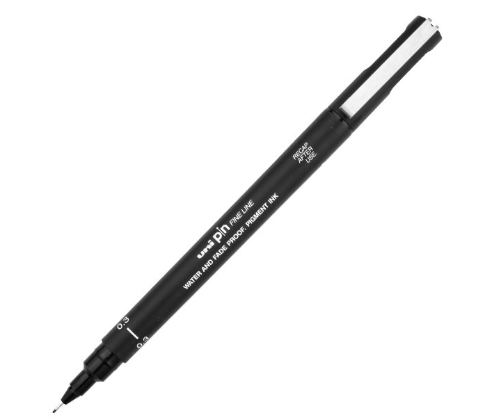 Uni Pin Fine Liner Pen Black 0.3(Waterproof and Fade-proof Pigment ink