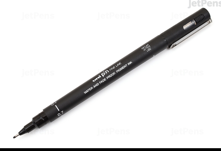 Uni Pin Fine Liner Pen Black 0.7(Waterproof and Fade-proof Pigment ink)