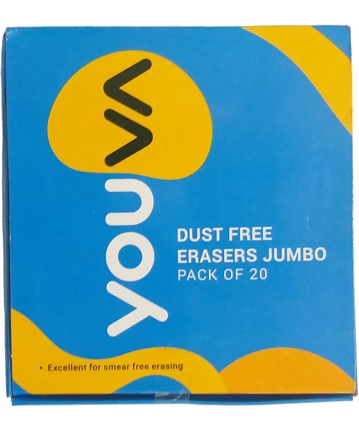 Youva Navneet Dust Free Eraser Jumbo (Pack Of 20)
