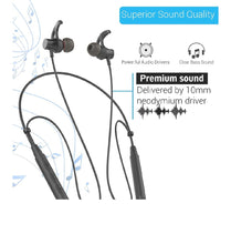 Load image into Gallery viewer, Portronics Harmonics 222 HD Stereo Wireless Bluetooth 5.0 Sports Headset with High Bass, Powerful Audio Drivers and One Touch Voice Assistant for All Android &amp; iOS Devices (Black)
