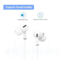 Load image into Gallery viewer, Portronics Conch Delta POR-1146 in-Ear Wired Earphone, 1.2m Tangle Free Cable, in-Line Mic, Noise Reduction, 3.5mm Aux Port and High Bass, for All Android &amp; iOS Devices(White)
