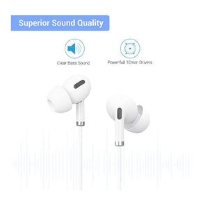 Portronics Conch Delta POR-1146 in-Ear Wired Earphone, 1.2m Tangle Free Cable, in-Line Mic, Noise Reduction, 3.5mm Aux Port and High Bass, for All Android & iOS Devices(White)