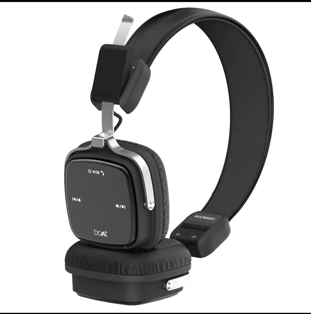 boAt Rockerz 600 Bluetooth Headphone with Luxurious Sound, Plush Earcushions, Foldable Ergonomic Design and Up to 20H Playtime (Black)