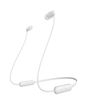 Load image into Gallery viewer, Sony WI-C200 Wireless In-Ear Headphones with 15 Hours Battery Life, Quick Charge, Magnetic Earbuds for Tangle Free Carrying,Metallic Finish, Bluetooth ver 5.0, Headset with mic for phone calls (White)
