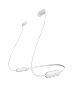 Sony WI-C200 Wireless In-Ear Headphones with 15 Hours Battery Life, Quick Charge, Magnetic Earbuds for Tangle Free Carrying,Metallic Finish, Bluetooth ver 5.0, Headset with mic for phone calls (White)