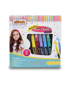 Mirada Cosmetic Metallic Hair Chalk Studio, Safe, Washable & Non-Toxic, Temporary Kids Hair Chalk, Hair Color for Girls, 250g