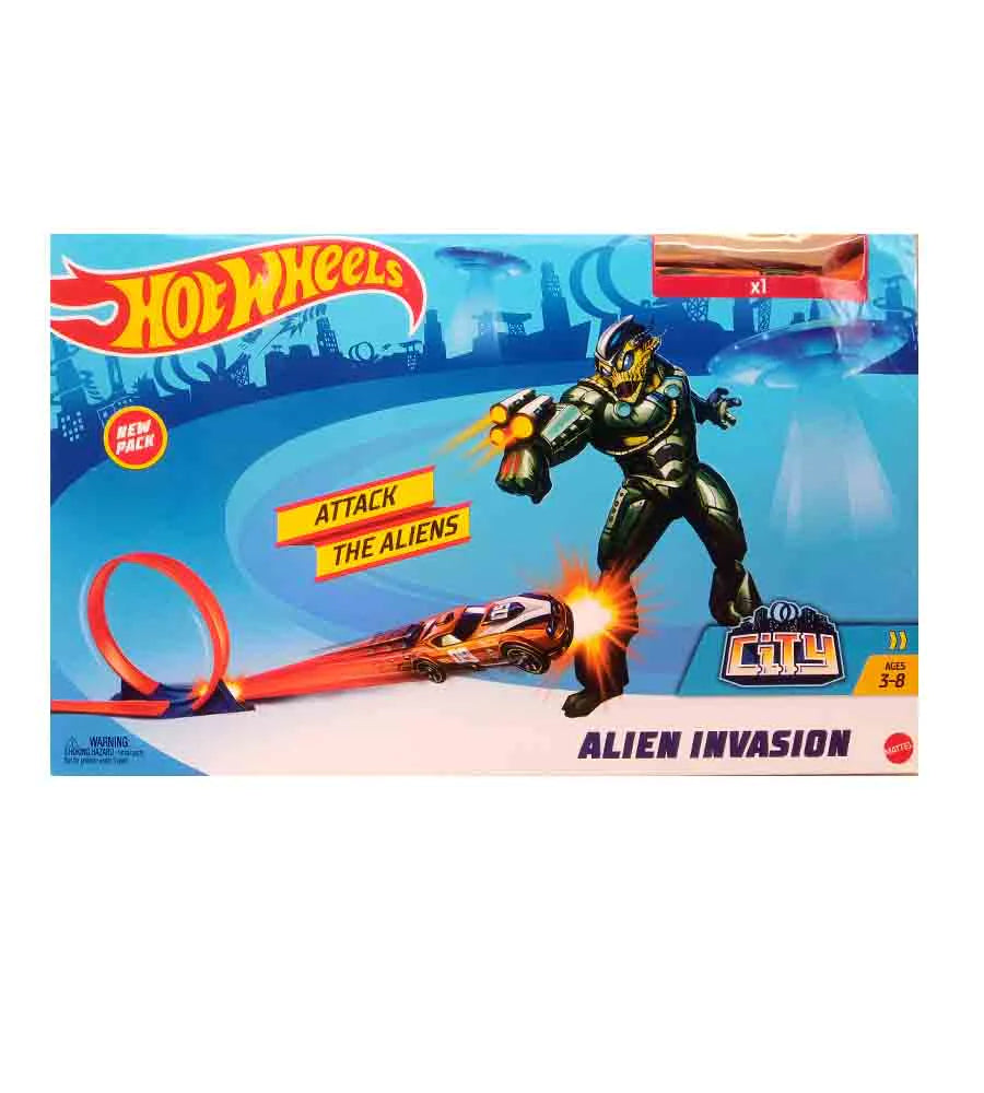 Hot Wheels Tracks City Alien Invasion - Attack The Aliens (Car Included)