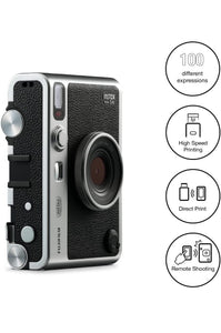 Fujifilm Instax Mini Evo Hybrid Camera Premium Edition with 20 Shots of Stone Gray Film and 100 Different Expressions