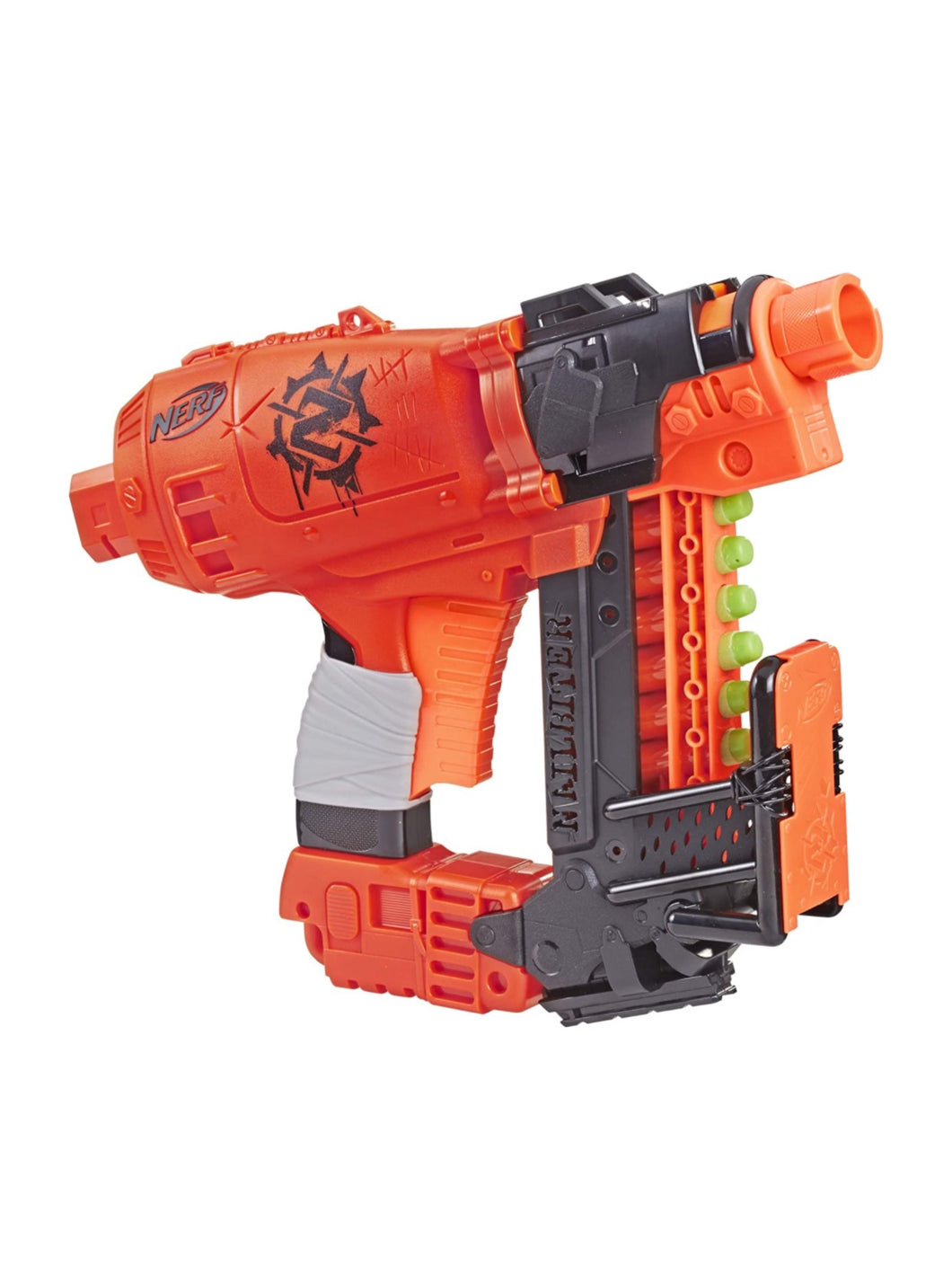 NERF Nailbiter Zombie Strike Toy Blaster, 8 Official Zombie Strike Elite Darts, 8-Dart Indexing Clip, Survival System, for Kids Ages 8 and up,Plastic,Multicolor
