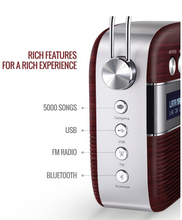 Load image into Gallery viewer, Saregama Carvaan Portable Music Player with 5000 Preloaded Songs, FM/BT/AUX(Cherry Red)
