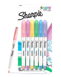 Sharpie S-Note Assorted Creative Markers | Chisel Tip |Art Supplies for Artists|Stationery Items for School |Pack of 6