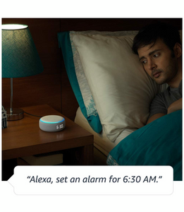 Echo Dot (3rd Gen) with clock - New and improved smart speaker with Alexa and LED display (White)