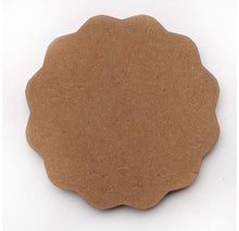 Load image into Gallery viewer, MDF Circle and Scallop Shaped Coasters - (Set of 12)- for Craft/Activity/Decoupage/Painting/Resin Work (Scallop Shaped)
