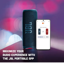 Load image into Gallery viewer, JBL Flip 6 Wireless Portable Bluetooth Speaker with JBL Pro Sound, Upto 12 Hours Playtime, IP67 Water &amp; Dustproof, PartyBoost &amp; Personalization by JBL App (Without Mic, Blue)
