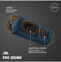 Load image into Gallery viewer, JBL Flip 6 Wireless Portable Bluetooth Speaker with JBL Pro Sound, Upto 12 Hours Playtime, IP67 Water &amp; Dustproof, PartyBoost &amp; Personalization by JBL App (Without Mic, Blue)
