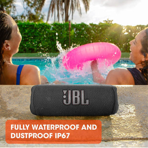 JBL Flip 6 - Portable Bluetooth Speaker, Powerful Sound and deep bass, IPX7 Waterproof, 12 Hours of Playtime, JBL PartyBoost for Multiple Speaker Pairing, Speaker for Home, Outdoor and Travel (Black)