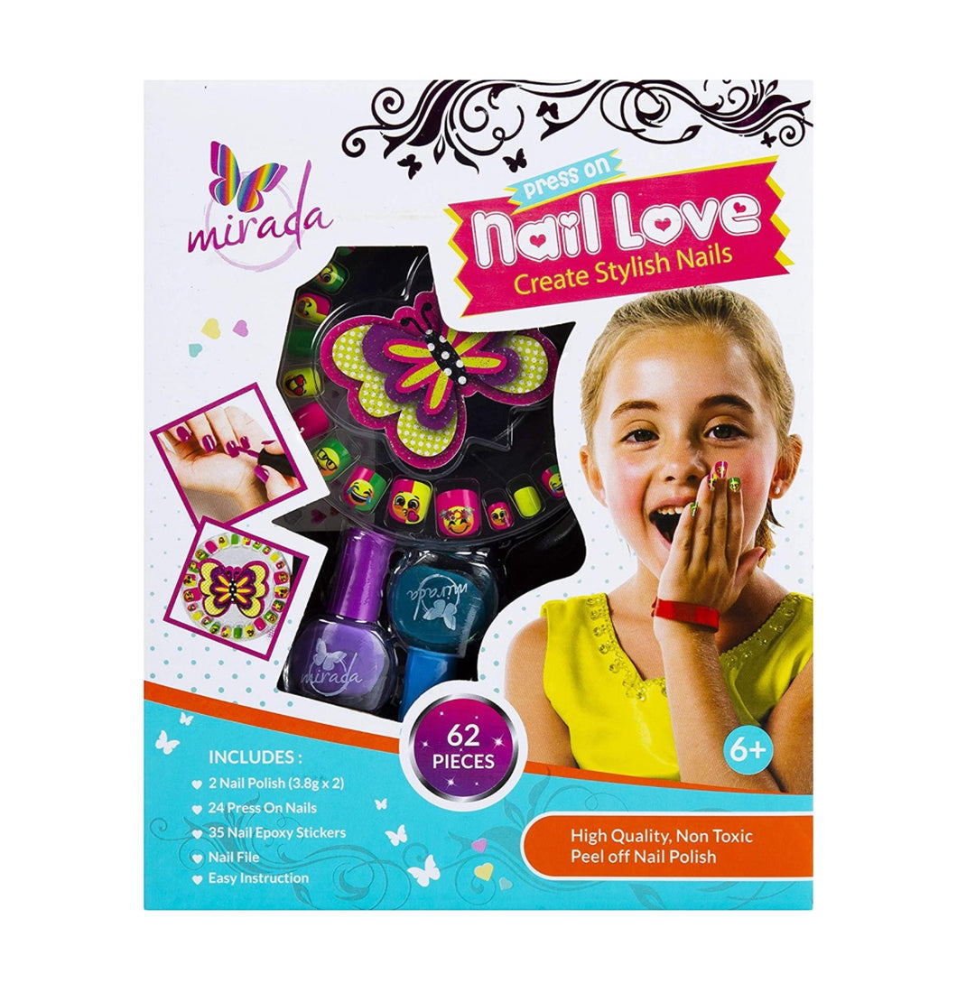 Mirada Press On Nails - Love for Kids- Multi