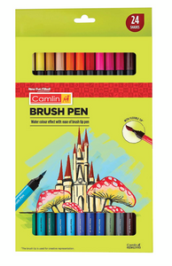 Camlin Kokuyo Brush Pens, 24 Shades (Multicolor)