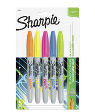 Load image into Gallery viewer, Sharpie Neon Permanent Markers, Fine Point, Assorted Colours, 5 Count
