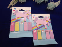 Load image into Gallery viewer, Unicorn Sticky Note Set 1 Jumbo + Mini 5 Sticky tabs I Flags I Adhesive Sheets I Self-Stick Notes (120 stickies)
