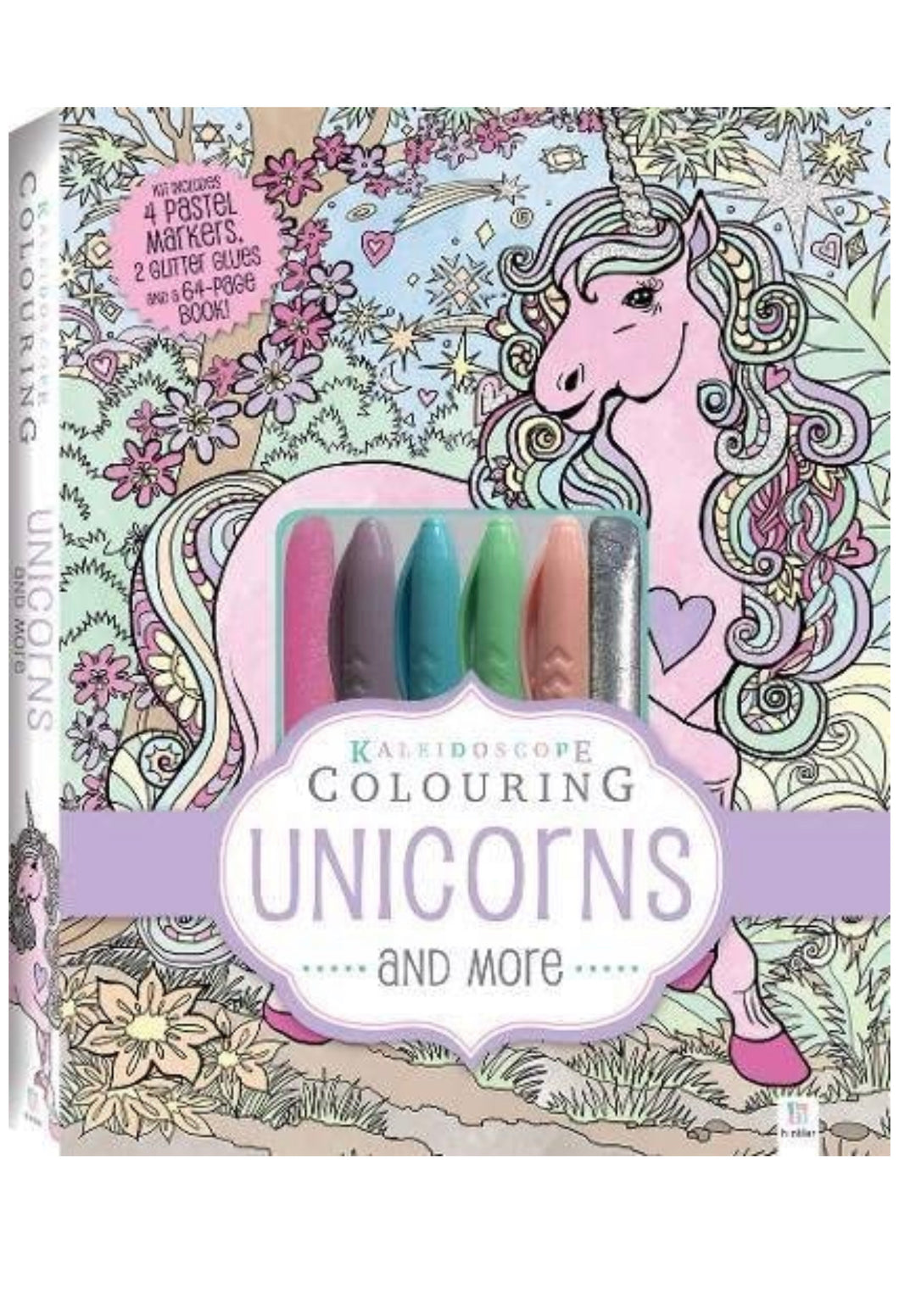 Kaleidoscope Pastel Colouring Kit: Unicorns and More