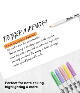 Sharpie S-Note Assorted Creative Markers | Chisel Tip |Art Supplies for Artists|Stationery Items for School |Pack of 6