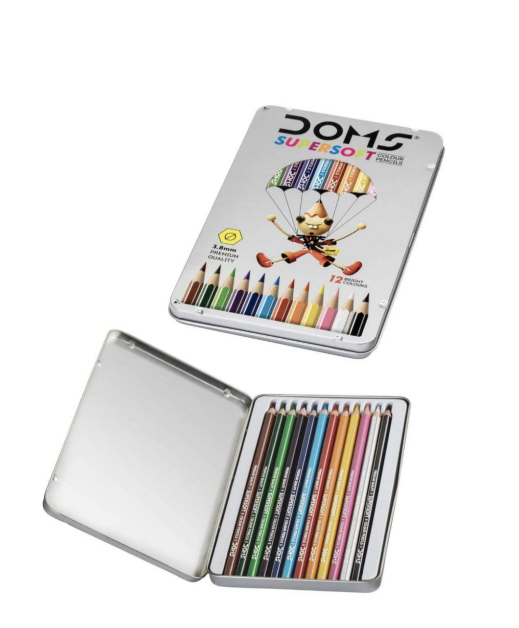 DOMS Fsc 12 Colour Pencil Flat Tin