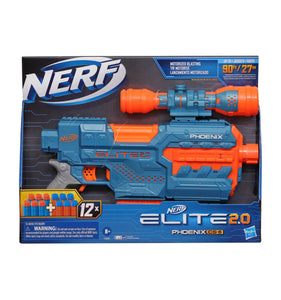 NERF Elite 2.0 Phoenix Cs-6 Motorized Blaster, 12 Darts, 6-Dart Clip, Scope, Tactical Rails