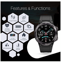 Load image into Gallery viewer, Portronics YOGG Kronos Alpha Smart Watch with Fitness Tracker, Heart Rate Monitor, Call &amp; SNS Reminders, 12 Sports Modes, 5ATM Waterproof &amp; Dust Resistant (Black)
